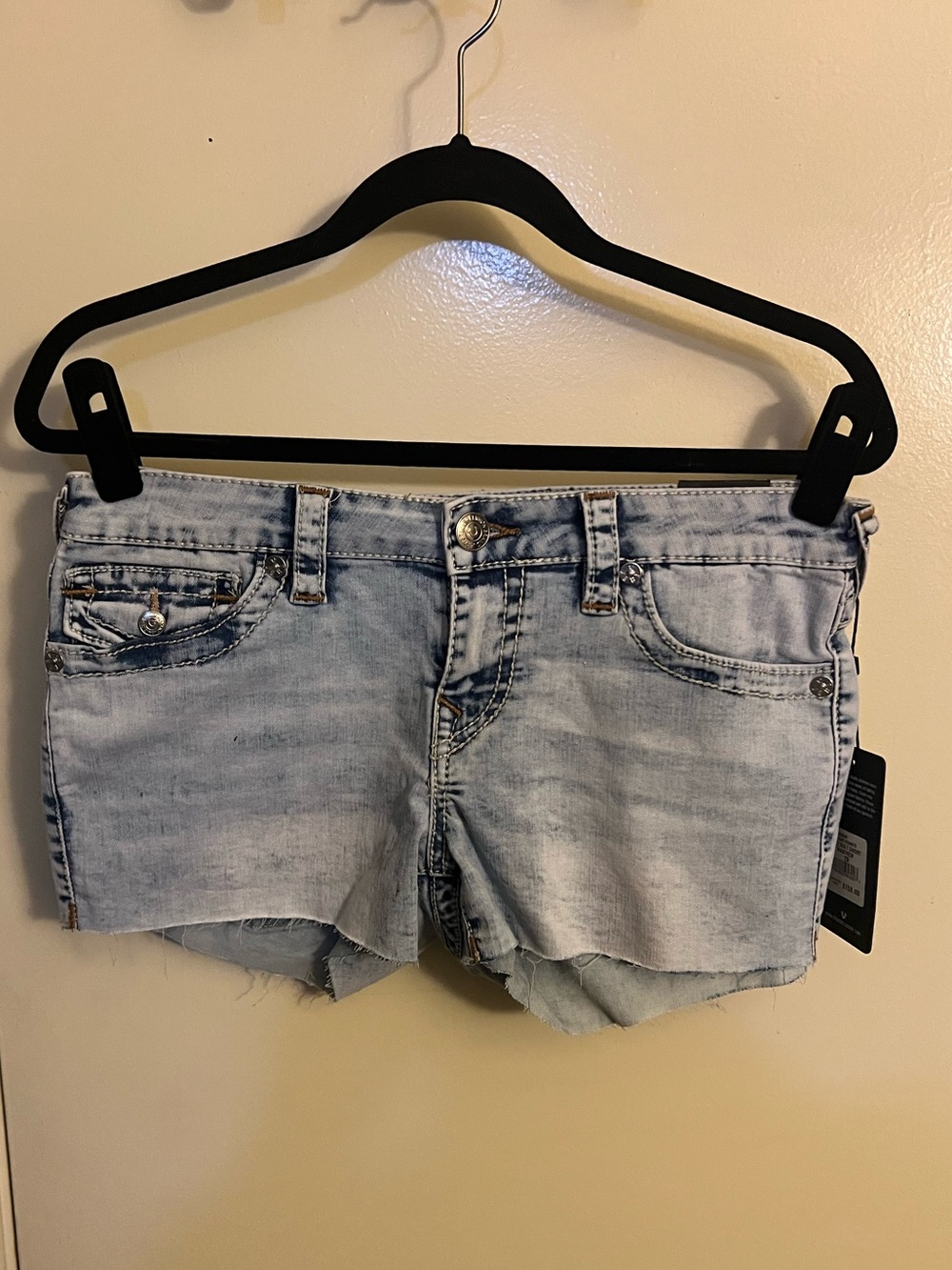 True Religion Light Wash Denim Women's Shorts - Casual Summer Staple